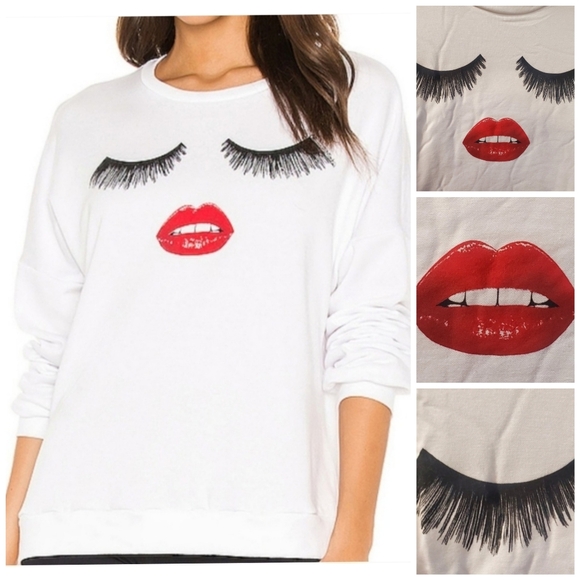 Lauren Moshi Tops - Lauren Moshi Glam Face sweatshirt